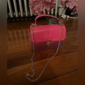 Pink and Clear Women's Handbag